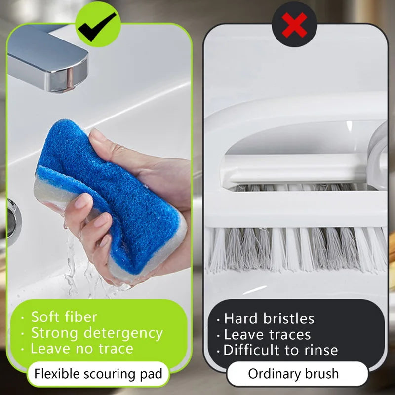 Long Handle Sponge Cleaning Brush for Bathtub & Tiles
