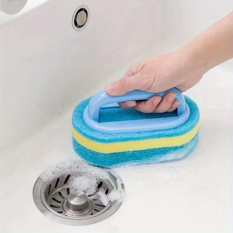 Long Handle Sponge Scrub Brush for Bathtub & Tiles