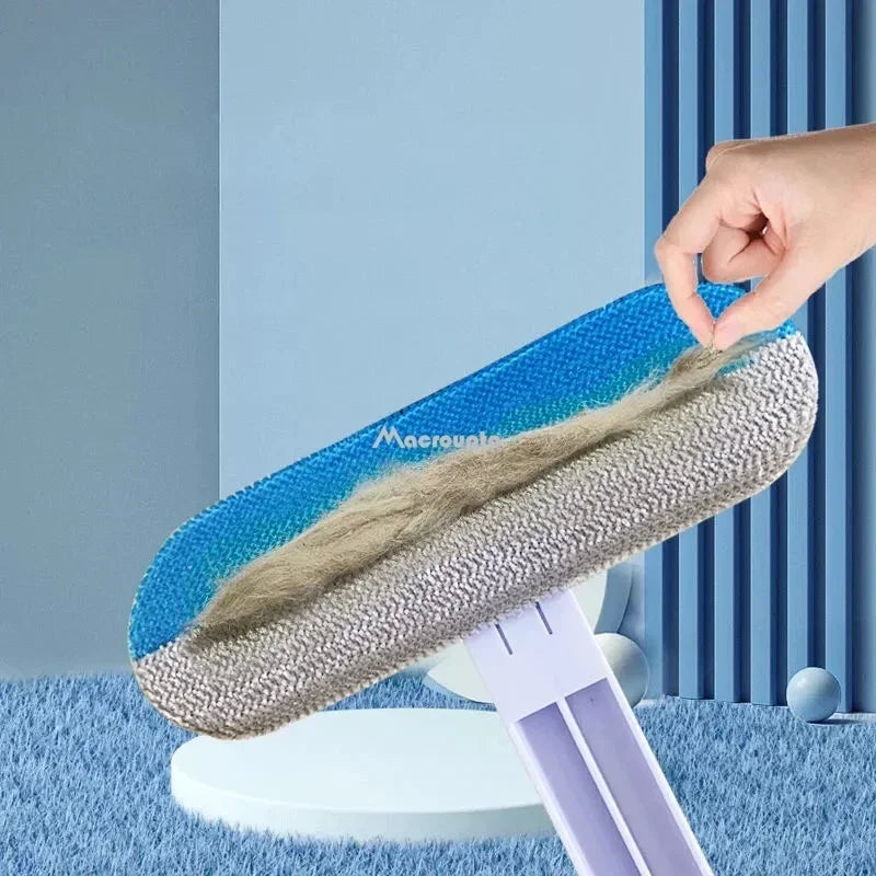 Multi-Function Pet Hair Remover Brush — Manual Lint Roller for Carpet, Bed & Furniture