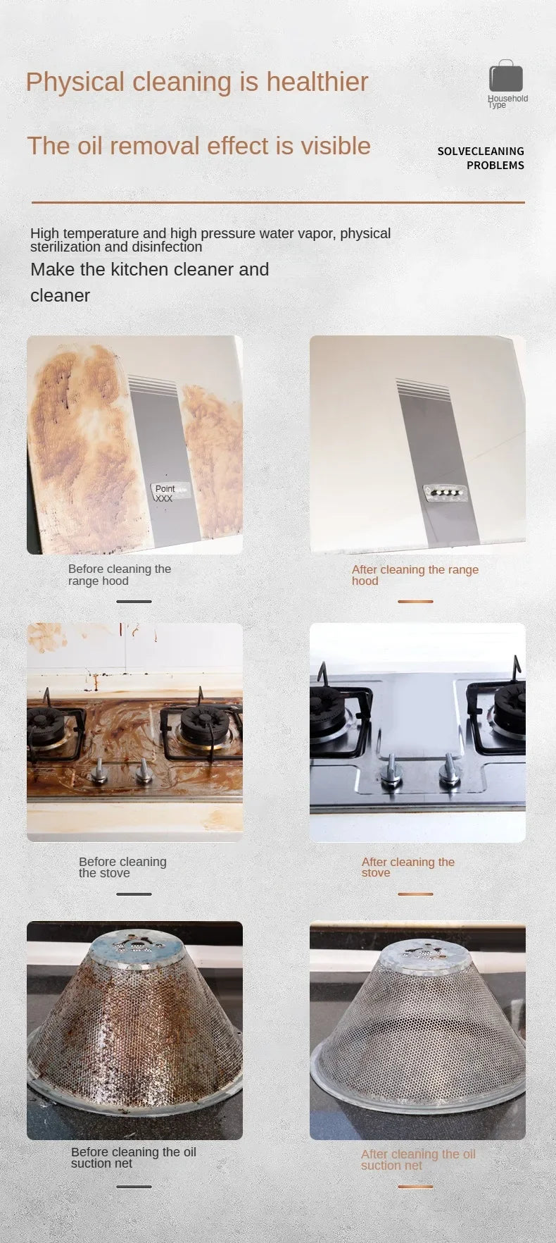 High-Temperature Steam Cleaning Machine for Range Hoods