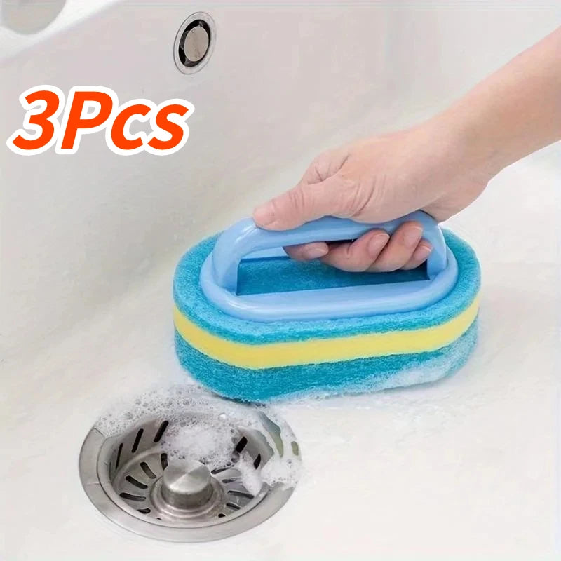 Long Handle Sponge Scrub Brush for Bathtub & Tiles