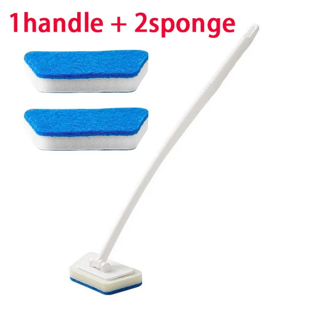Long Handle Sponge Cleaning Brush for Bathtub & Tiles