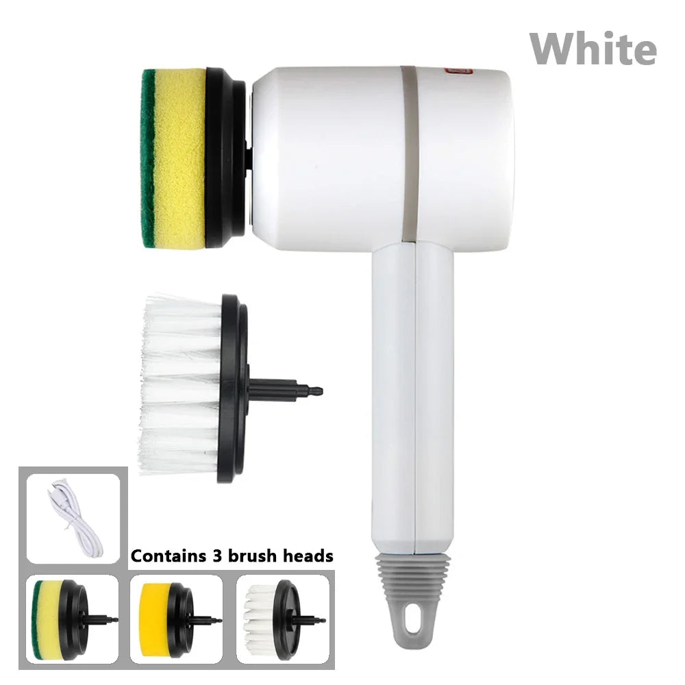 Electric Spin Scrubber with 3 Interchangeable Brush Heads