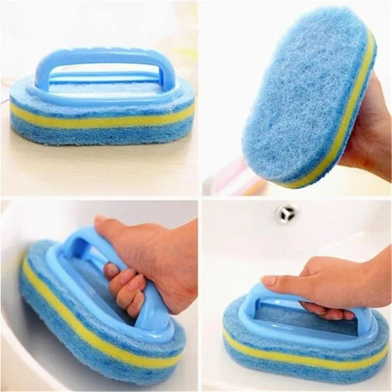 Long Handle Sponge Scrub Brush for Bathtub & Tiles