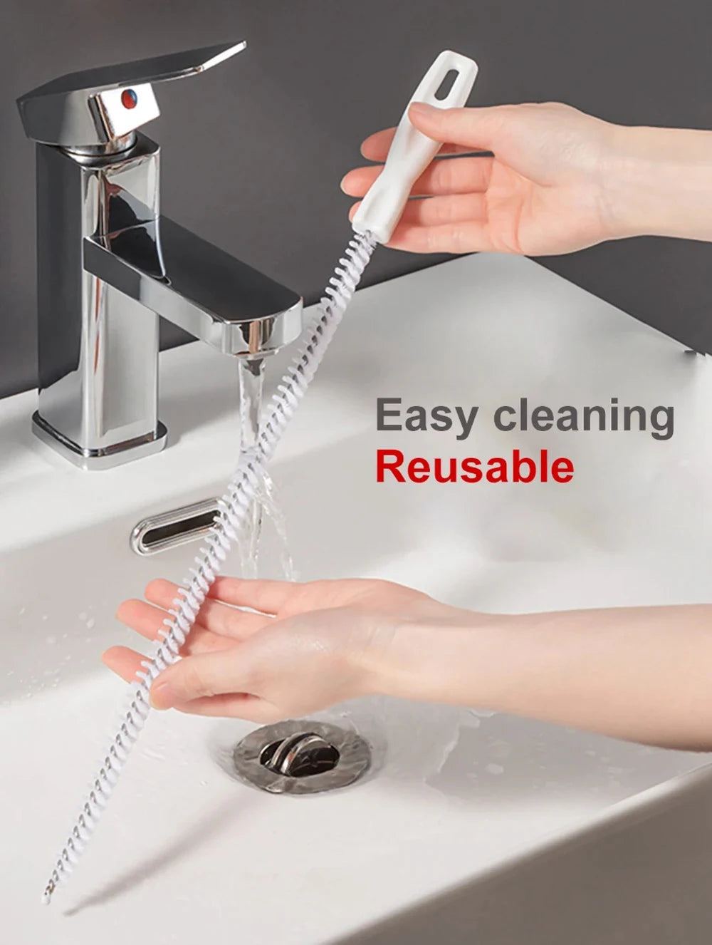Flexible Drain & Sink Hair Clog Remover Brush