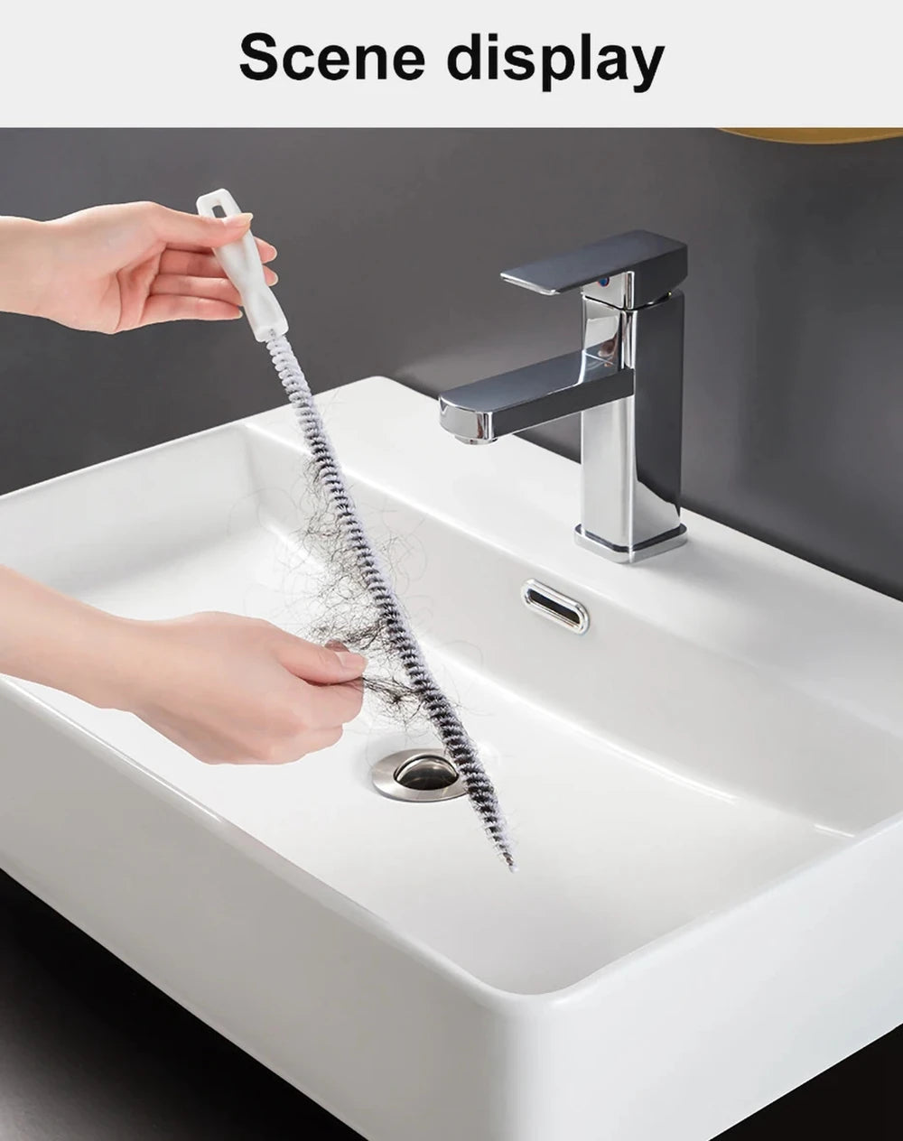 Flexible Drain & Sink Hair Clog Remover Brush