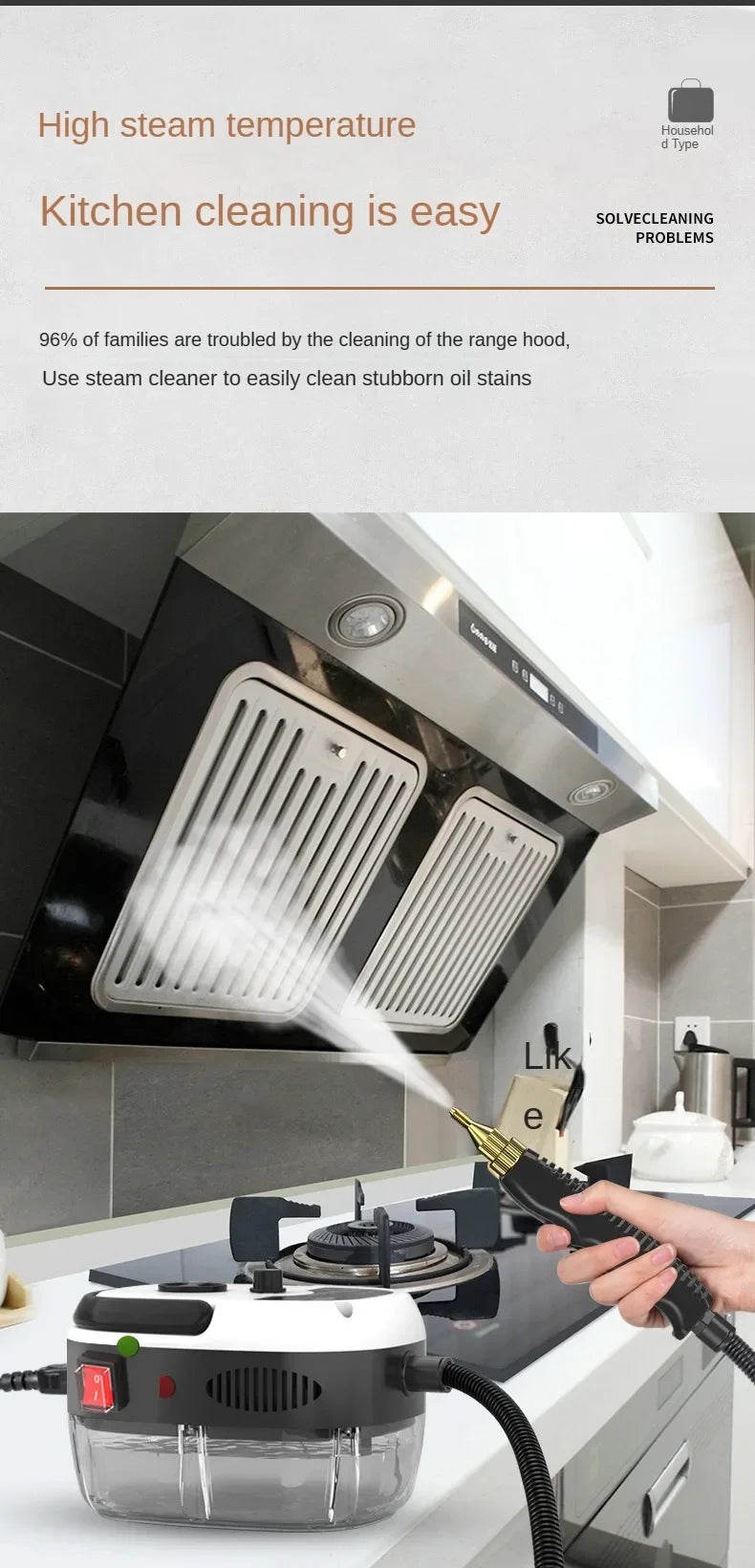 High-Temperature Steam Cleaning Machine for Range Hoods