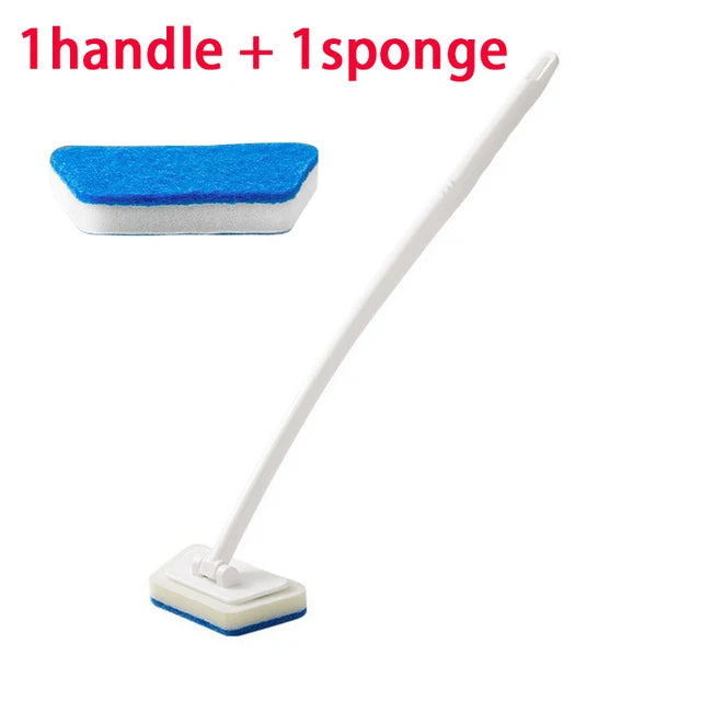 Long Handle Sponge Cleaning Brush for Bathtub & Tiles