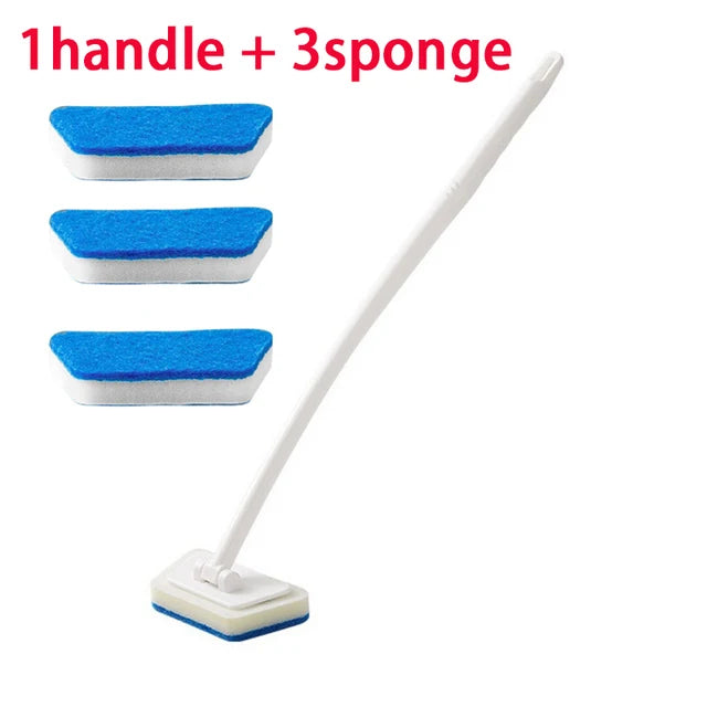 Long Handle Sponge Cleaning Brush for Bathtub & Tiles