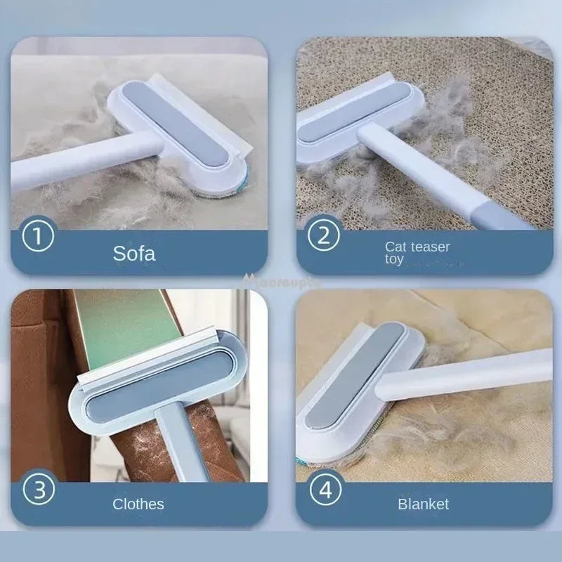 Multi-Function Pet Hair Remover Brush — Manual Lint Roller for Carpet, Bed & Furniture