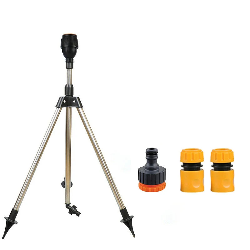 360-Degree Automatic Rotating Garden Sprinkler — Adjustable Tripod, Stainless Steel