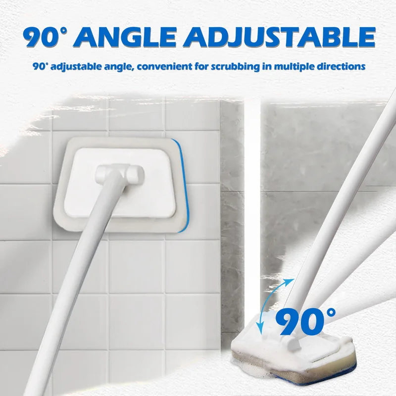 Long Handle Sponge Cleaning Brush for Bathtub & Tiles