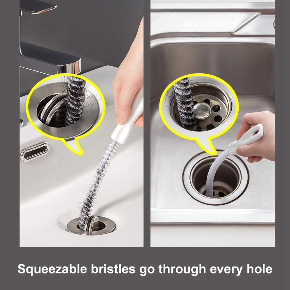 Flexible Drain & Sink Hair Clog Remover Brush