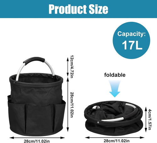 17L Foldable Cleaning Supply Caddy with Handle