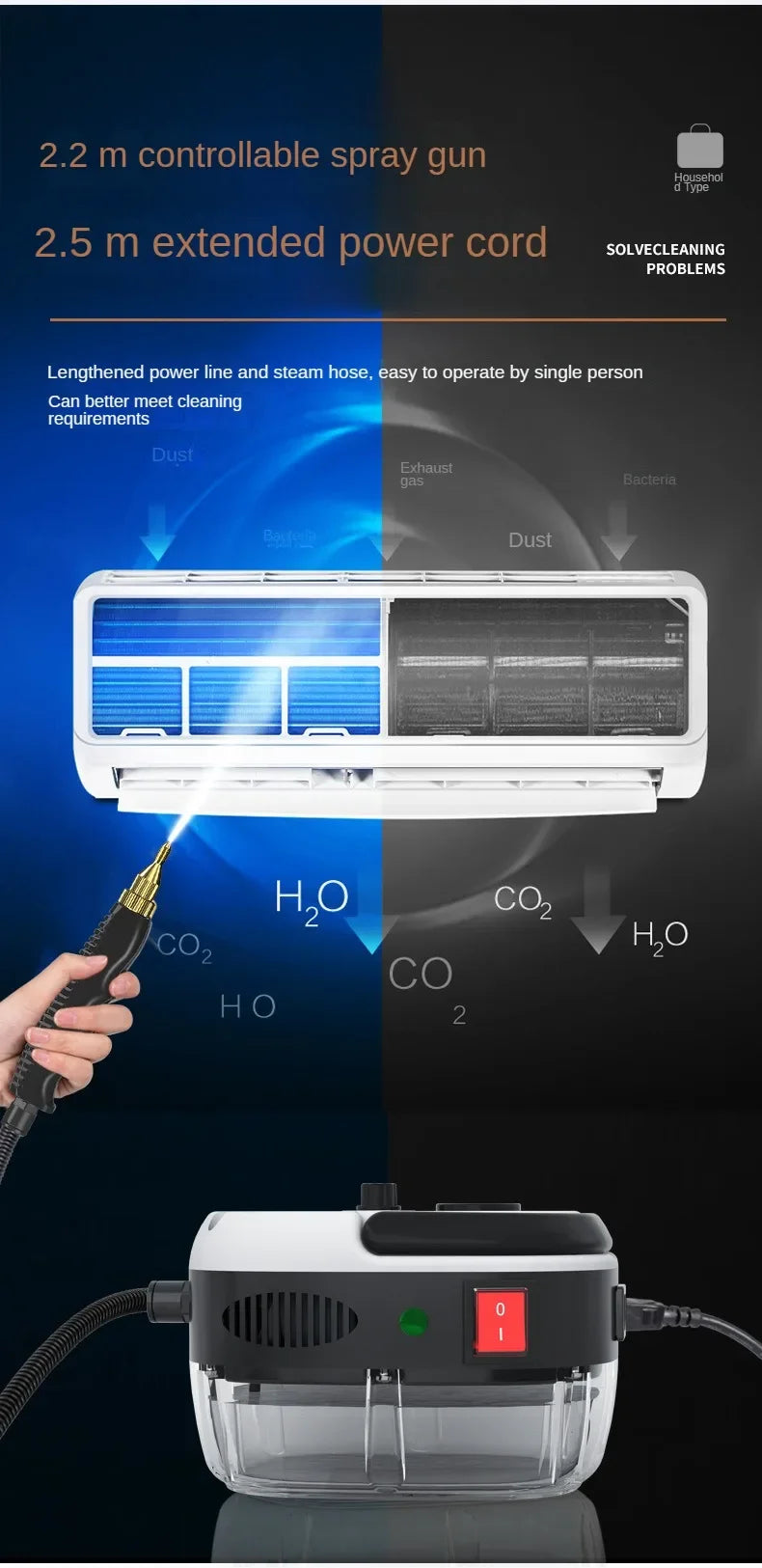 High-Temperature Steam Cleaning Machine for Range Hoods