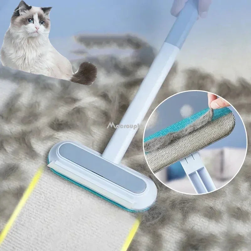 Multi-Function Pet Hair Remover Brush — Manual Lint Roller for Carpet, Bed & Furniture