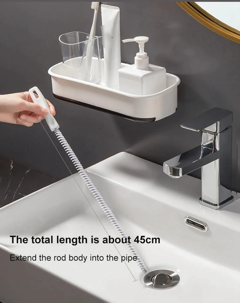 Flexible Drain & Sink Hair Clog Remover Brush