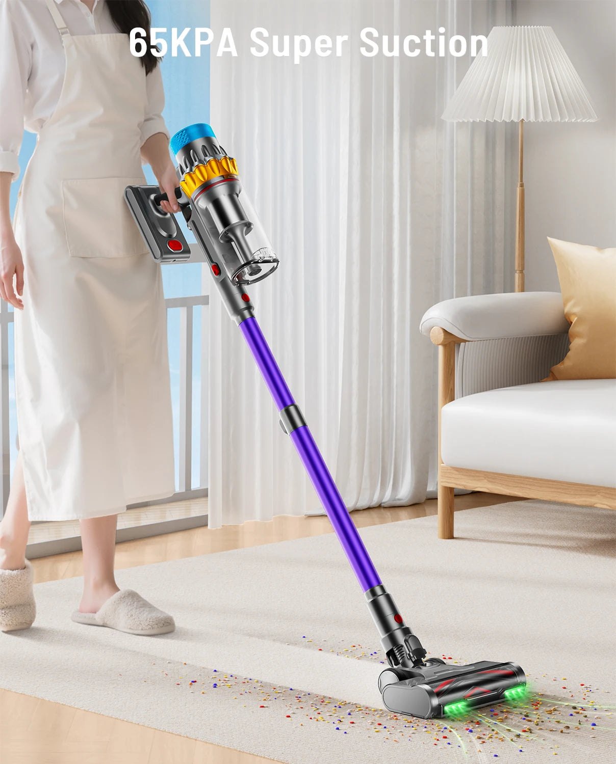 VAKERR X15 Pro Cordless Vacuum Cleaner — 650W, 65KPA, 70-Min Runtime