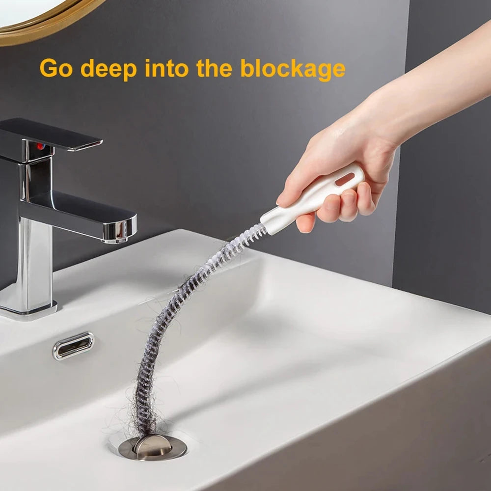 Flexible Drain & Sink Hair Clog Remover Brush