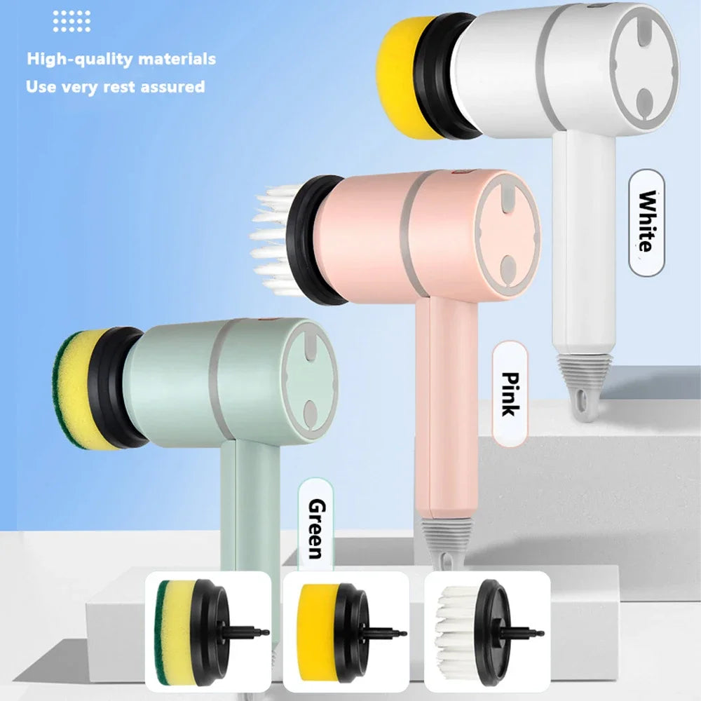 Electric Spin Scrubber with 3 Interchangeable Brush Heads