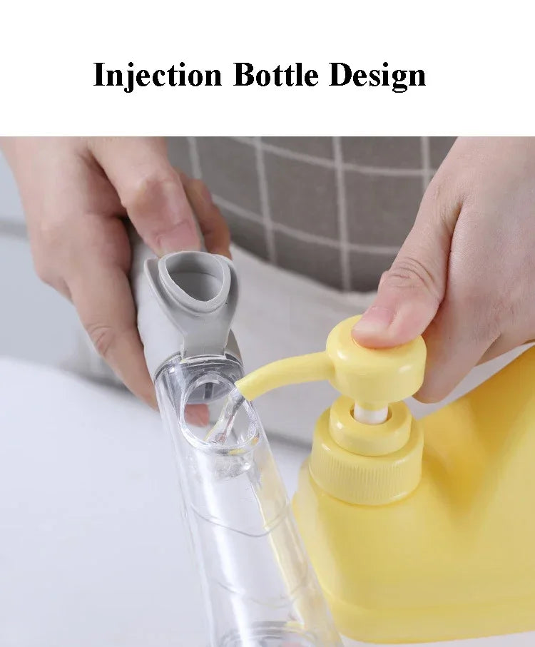 2-in-1 Long Handle Dishwashing Brush with Soap Dispenser